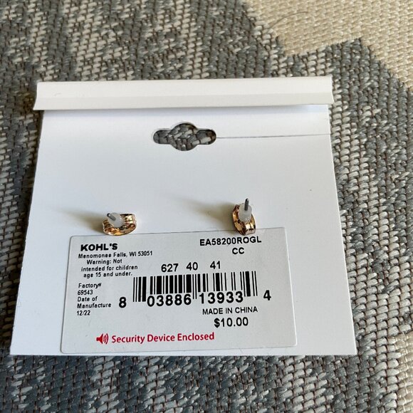 NWT Lauren Conrad Dinoasaur Rose Gold Earrings - Picture 4 of 5